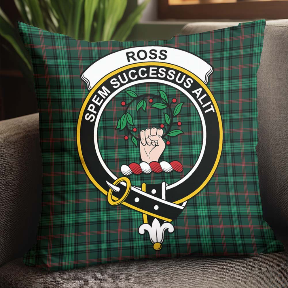 Ross Hunting Modern Tartan Pillow Cover with Family Crest - Tartanvibesclothing