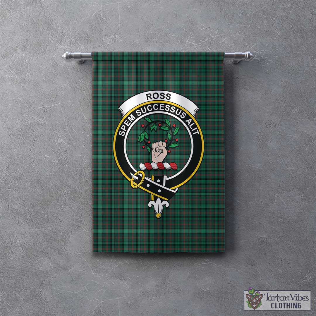 Tartan Vibes Clothing Ross Hunting Modern Tartan Gonfalon, Tartan Banner with Family Crest