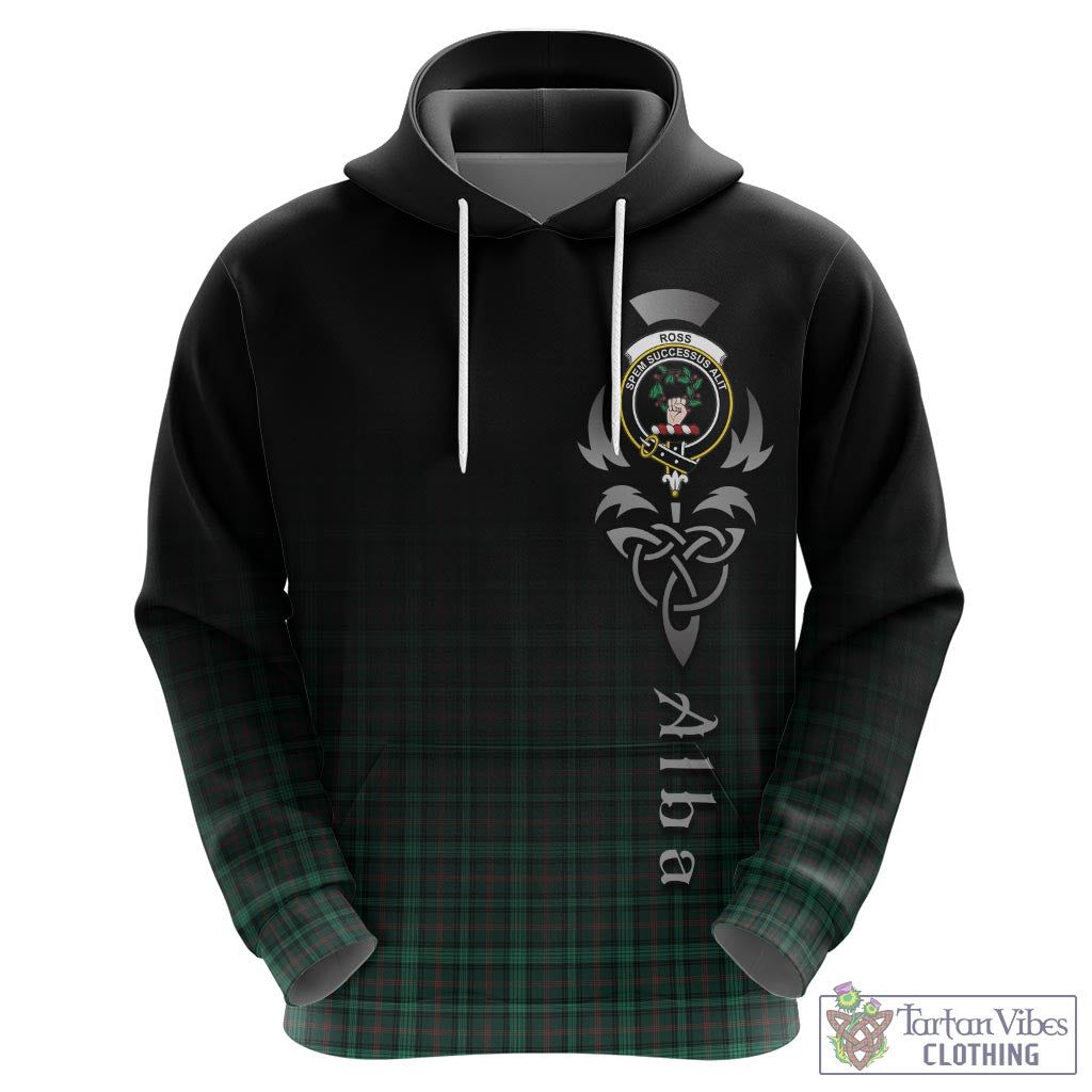 Tartan Vibes Clothing Ross Hunting Modern Tartan Hoodie Featuring Alba Gu Brath Family Crest Celtic Inspired