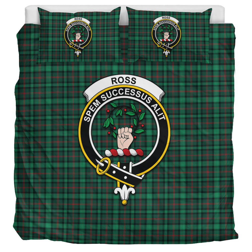 Ross Hunting Modern Tartan Bedding Set with Family Crest UK Bedding Set UK Super King 104*94 inch - Tartan Vibes Clothing