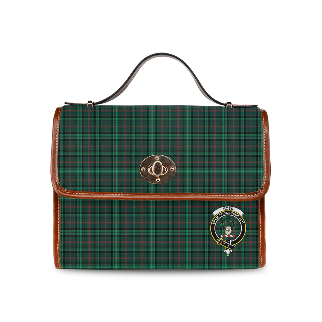 ross-hunting-modern-tartan-leather-strap-waterproof-canvas-bag-with-family-crest