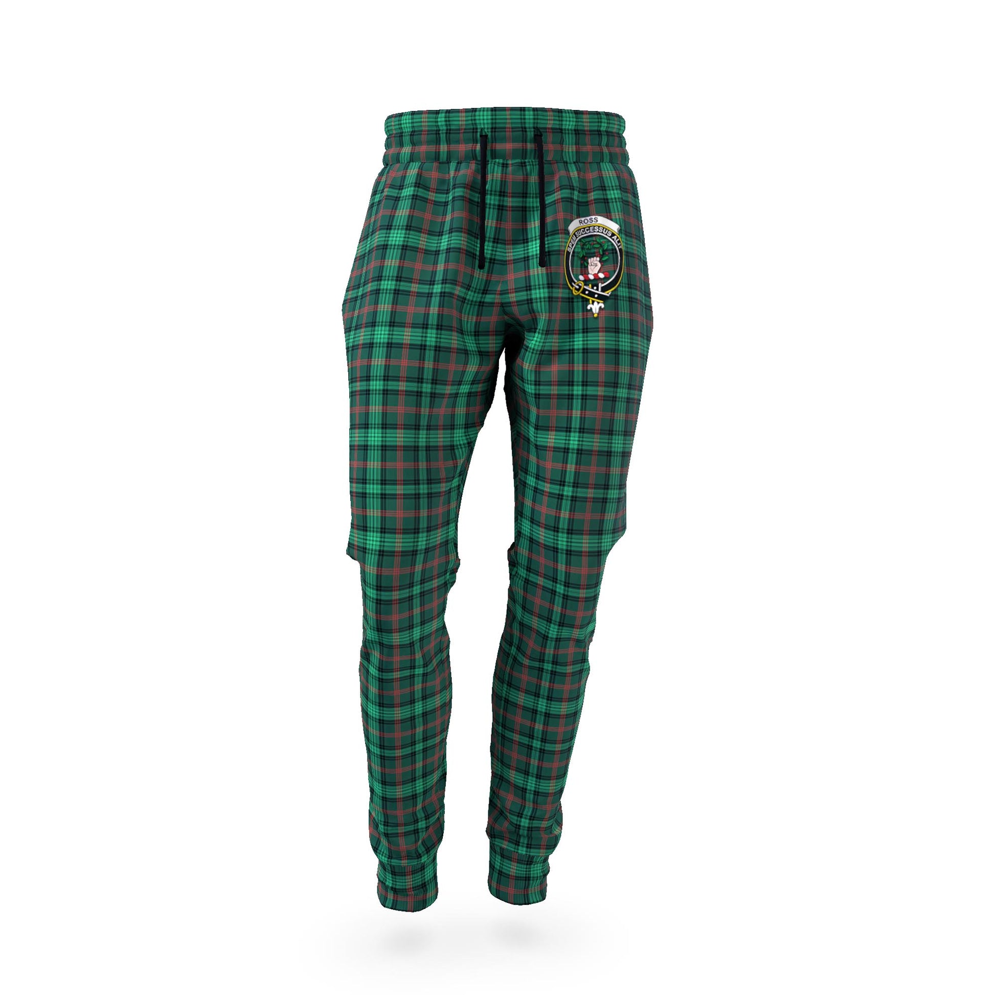 Ross Hunting Modern Tartan Joggers Pants with Family Crest - Tartan Vibes Clothing