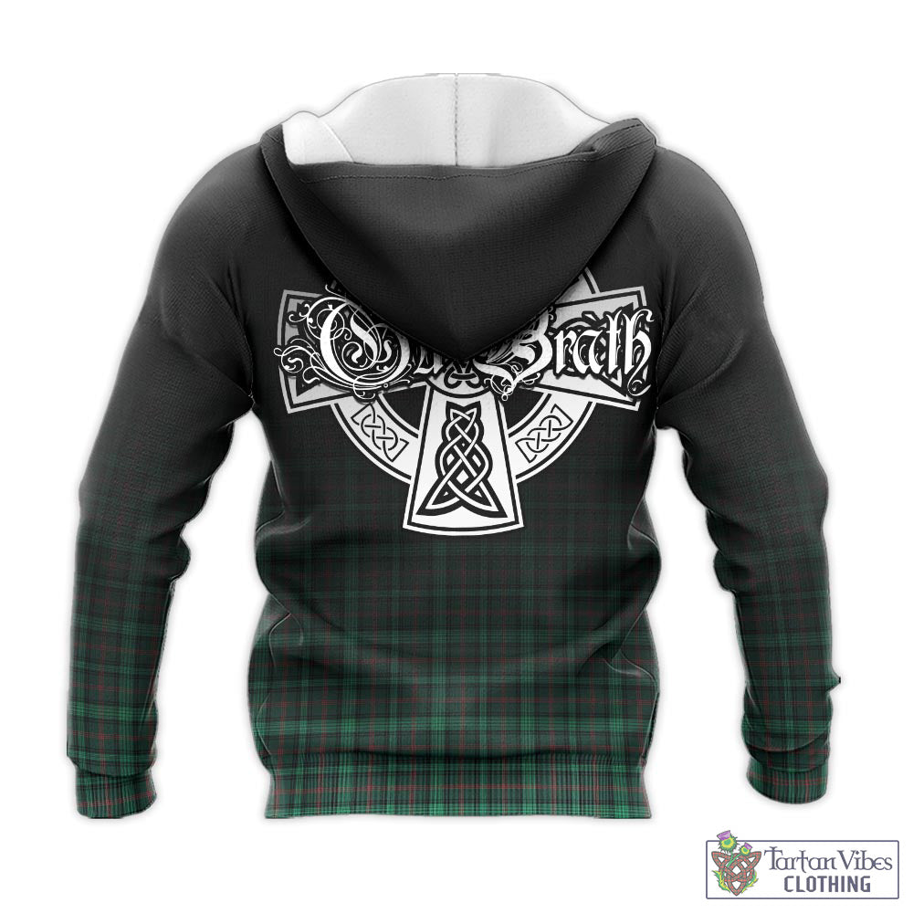 Tartan Vibes Clothing Ross Hunting Modern Tartan Knitted Hoodie Featuring Alba Gu Brath Family Crest Celtic Inspired