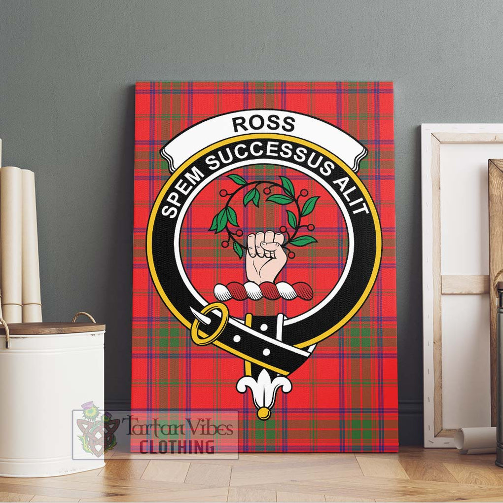 Ross Modern Tartan Canvas Print Wall Art with Family Crest Without Frame - Tartan Vibes Clothing