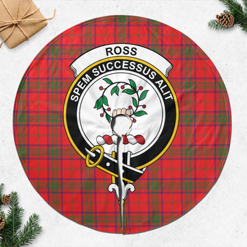 Ross Modern Tartan Christmas Tree Skirt with Family Crest