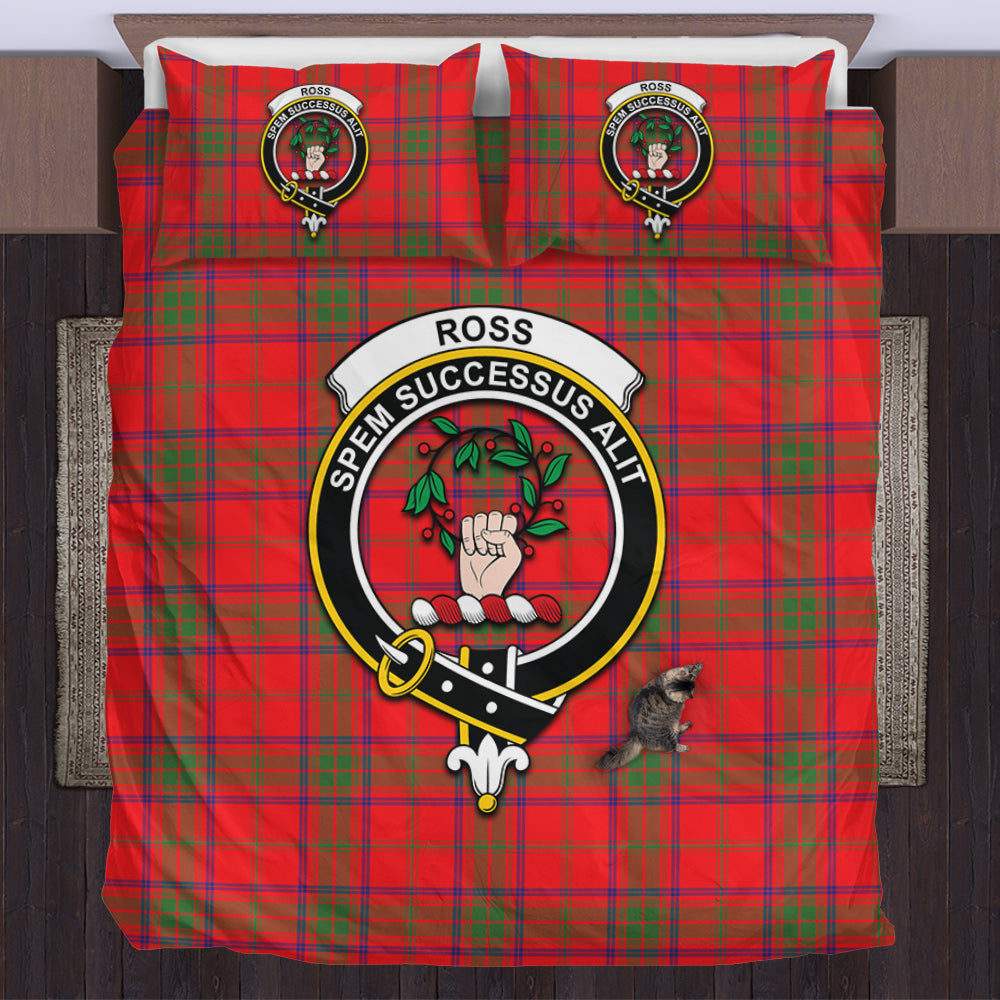 Ross Modern Tartan Bedding Set with Family Crest US Bedding Set - Tartan Vibes Clothing