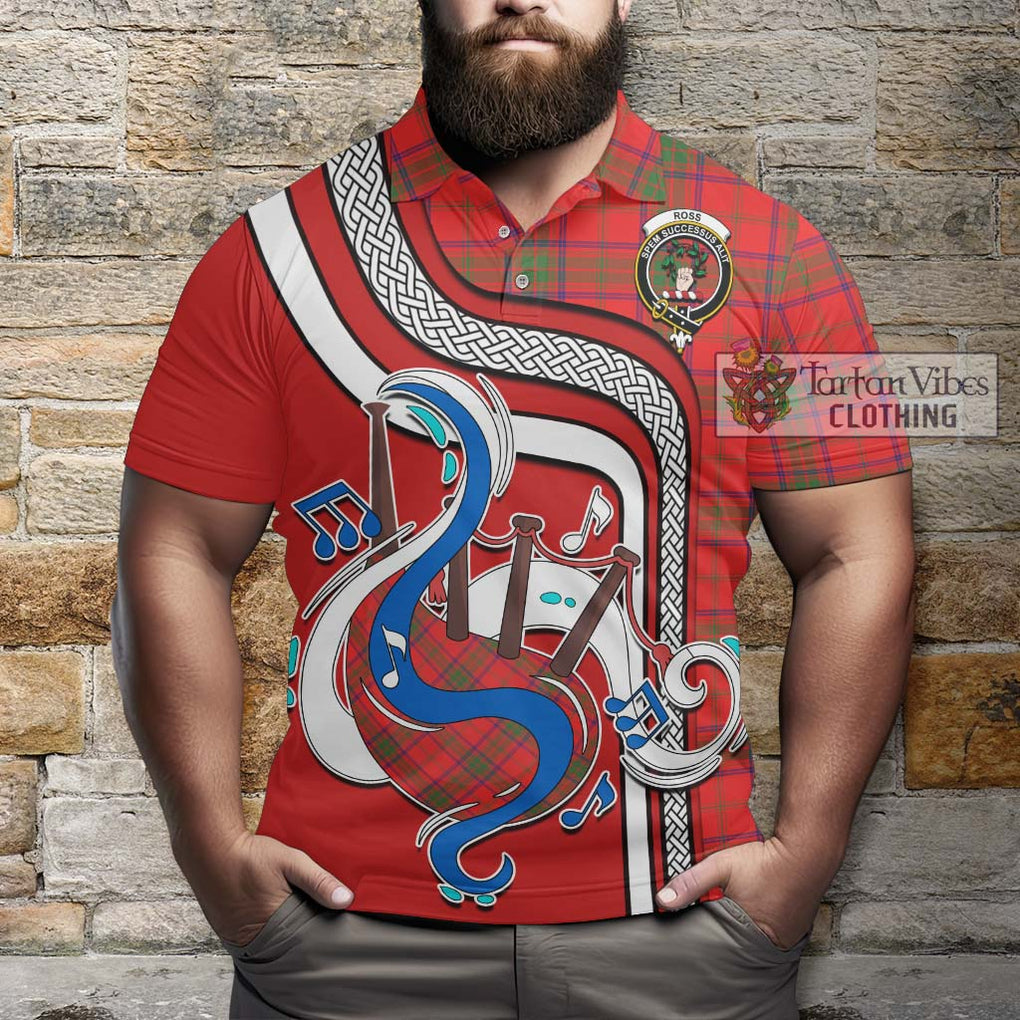 Tartan Vibes Clothing Ross Modern Tartan Polo Shirt with Epic Bagpipe Style