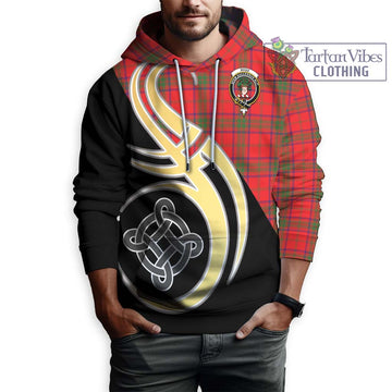 Ross Modern Tartan Hoodie with Family Crest and Celtic Symbol Style