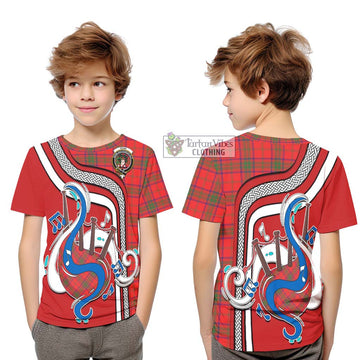 Ross Modern Tartan Kid T-Shirt with Epic Bagpipe Style