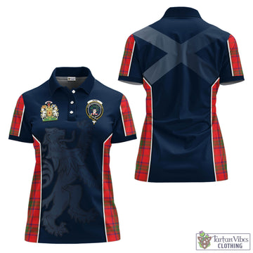 Ross Modern Tartan Women's Polo Shirt with Family Crest and Lion Rampant Vibes Sport Style