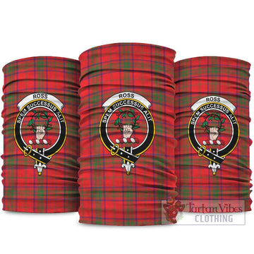 Ross Modern Tartan Neck Gaiters, Tartan Bandanas, Tartan Head Band with Family Crest