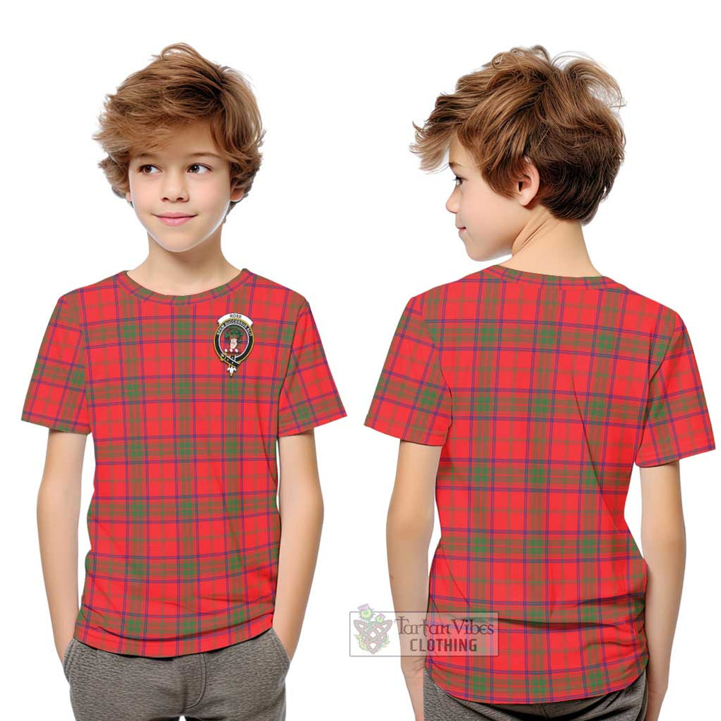 Ross Modern Tartan Kid T-Shirt with Family Crest Youth XL Size14 - Tartanvibesclothing Shop