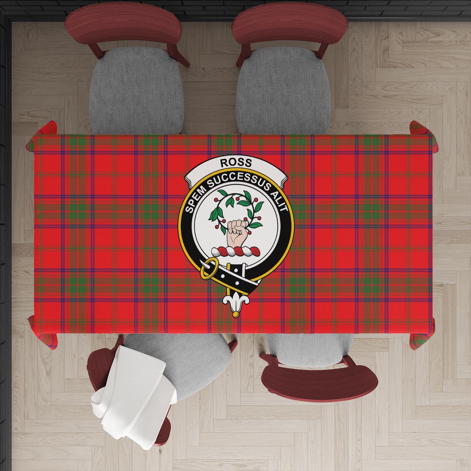 ross-modern-tatan-tablecloth-with-family-crest