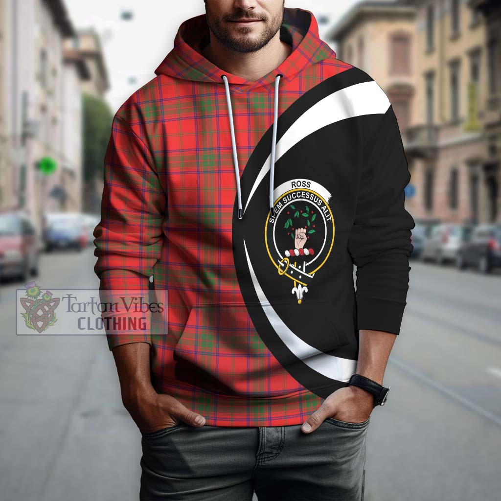 Ross Modern Tartan Hoodie with Family Crest Circle Style Zip Hoodie - Tartan Vibes Clothing