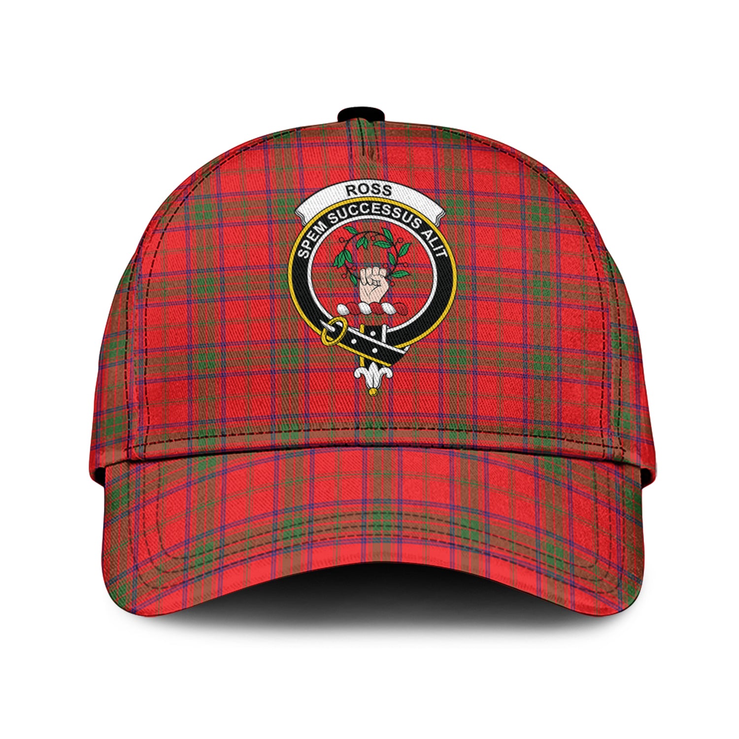 ross-modern-tartan-classic-cap-with-family-crest