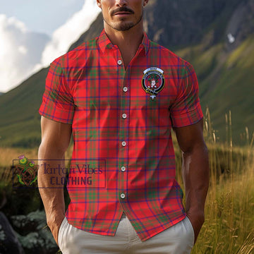 Ross Modern Tartan Cotton Hawaiian Shirt with Family Crest