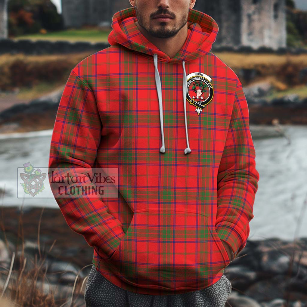 Ross Modern Tartan Cotton Hoodie with Family Crest Pullover Hoodie XS - Tartan Vibes Clothing