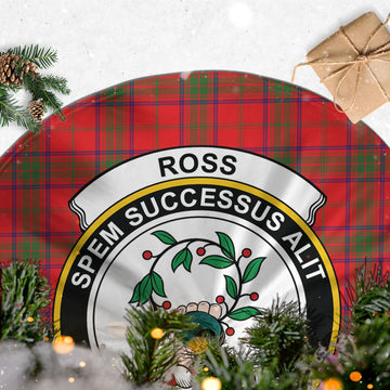 Ross Modern Tartan Christmas Tree Skirt with Family Crest