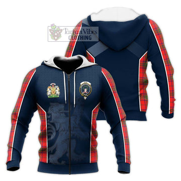 Ross Modern Tartan Knitted Hoodie with Family Crest and Lion Rampant Vibes Sport Style