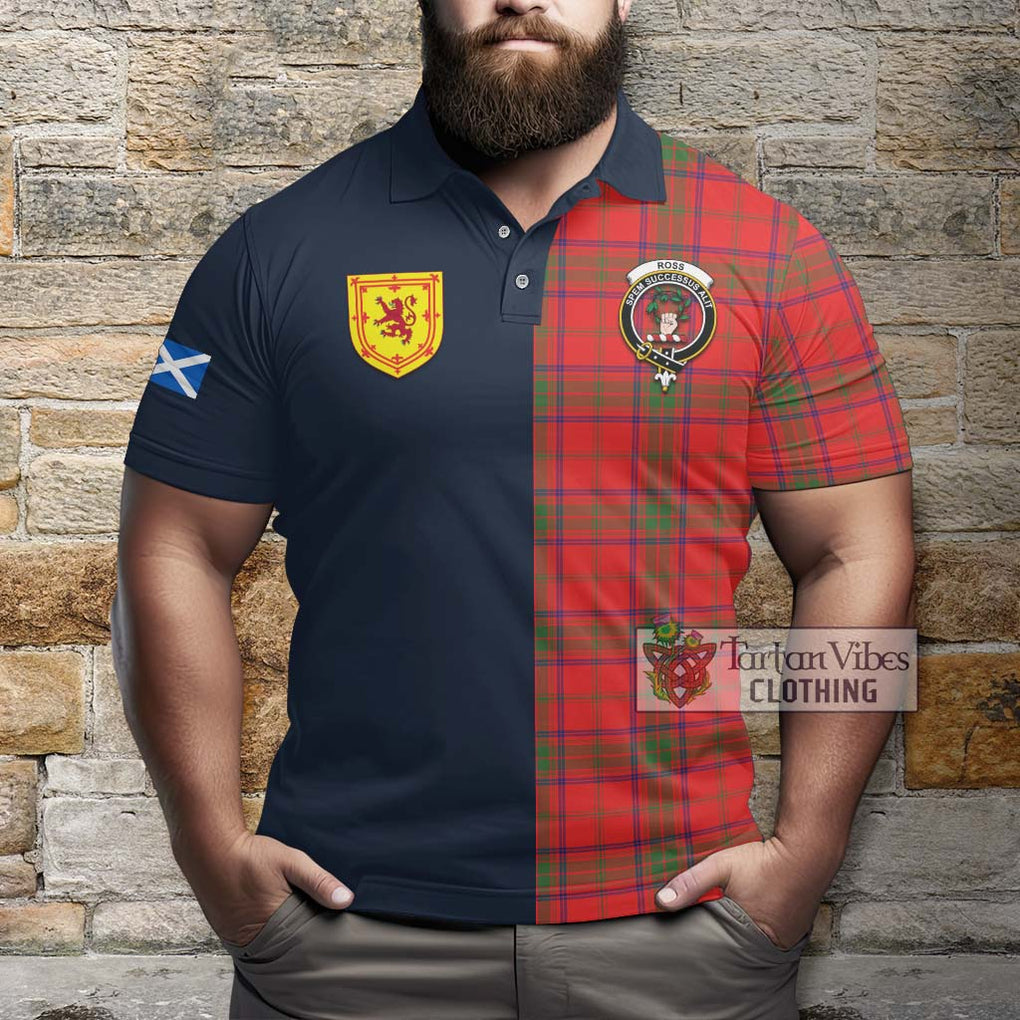 Tartan Vibes Clothing Ross Modern Tartan Polo Shirt with Scottish Lion Royal Arm Half Style