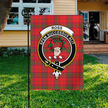 Ross Modern Tartan Flag with Family Crest