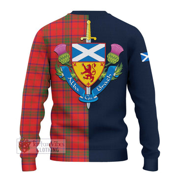 Ross Modern Tartan Ugly Sweater with Scottish Lion Royal Arm Half Style