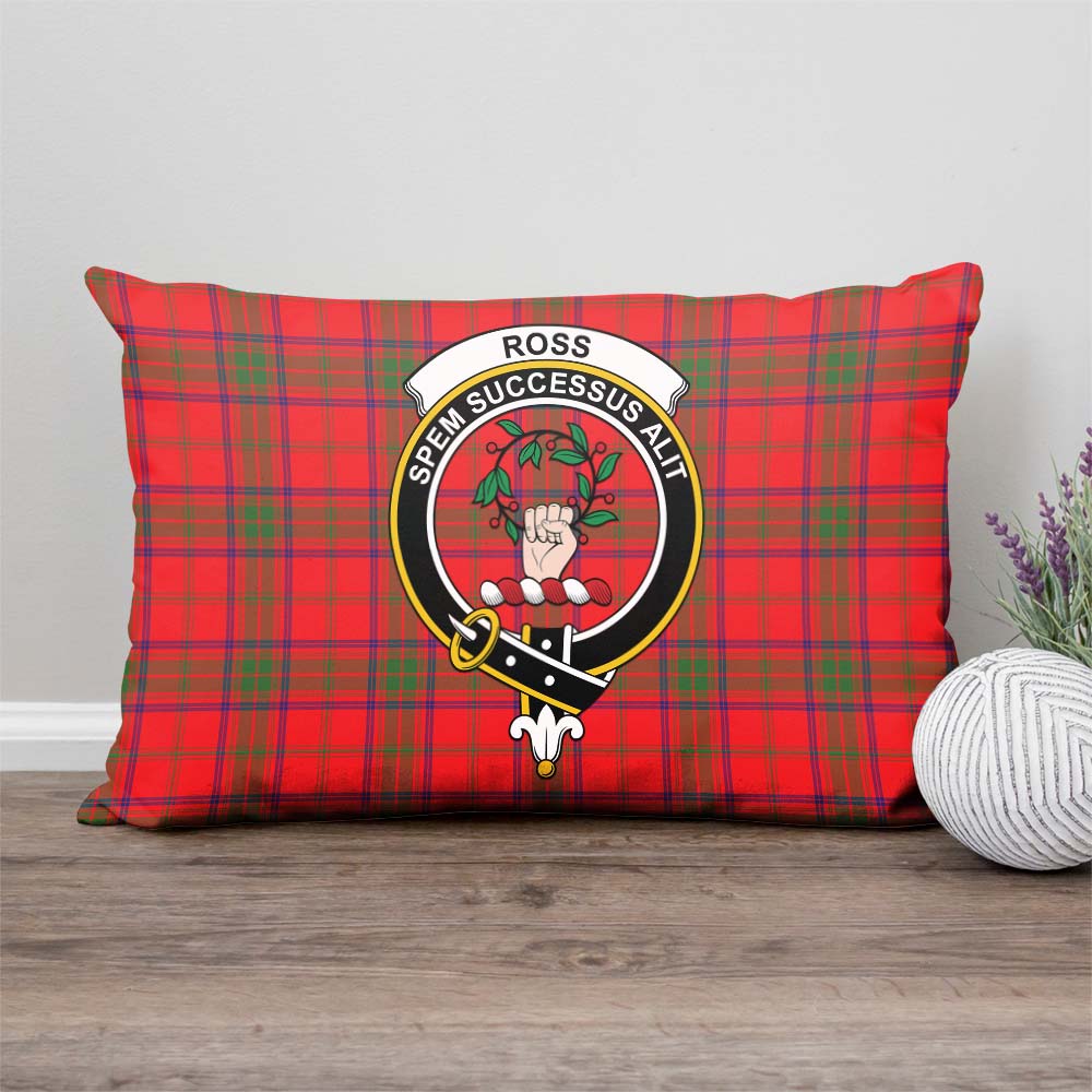 Ross Modern Tartan Pillow Cover with Family Crest Rectangle Pillow Cover - Tartanvibesclothing