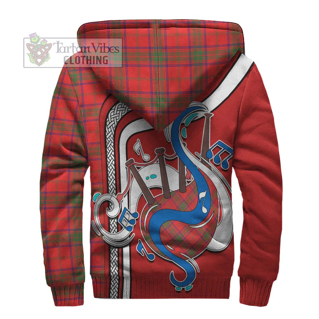 Ross Modern Tartan Sherpa Hoodie with Epic Bagpipe Style - Tartanvibesclothing Shop