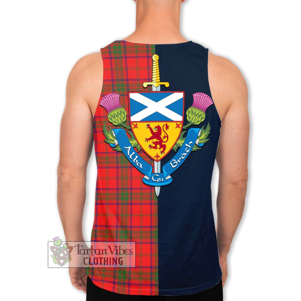 Tartan Vibes Clothing Ross Modern Tartan Men's Tank Top with Scottish Lion Royal Arm Half Style