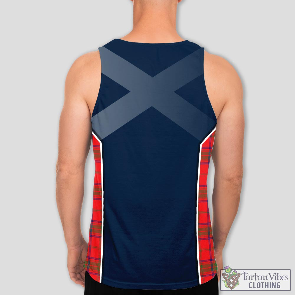 Tartan Vibes Clothing Ross Modern Tartan Men's Tanks Top with Family Crest and Scottish Thistle Vibes Sport Style