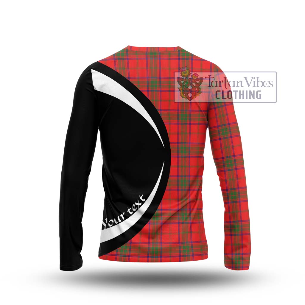 Tartan Vibes Clothing Ross Modern Tartan Long Sleeve T-Shirt with Family Crest Circle Style