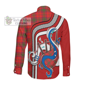 Ross Modern Tartan Long Sleeve Button Shirt with Epic Bagpipe Style