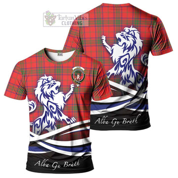 Ross Modern Tartan Cotton T-shirt with Alba Gu Brath Regal Lion Emblem