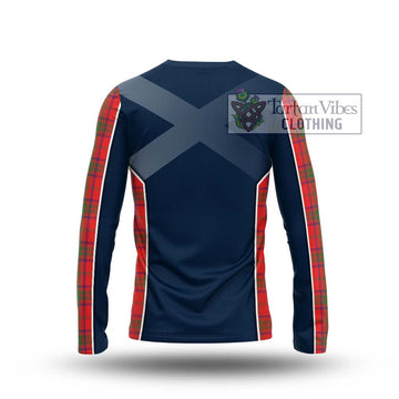 Ross Modern Tartan Long Sleeve T-Shirt with Family Crest and Lion Rampant Vibes Sport Style