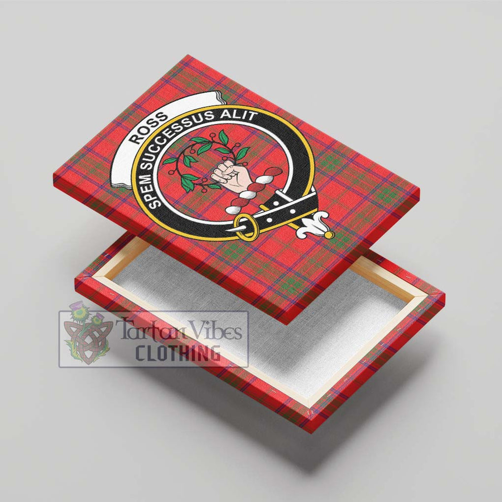 Ross Modern Tartan Canvas Print Wall Art with Family Crest - Tartan Vibes Clothing