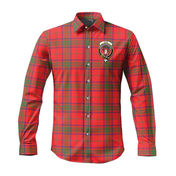 Ross Modern Tartan Long Sleeve Button Up Shirt with Family Crest