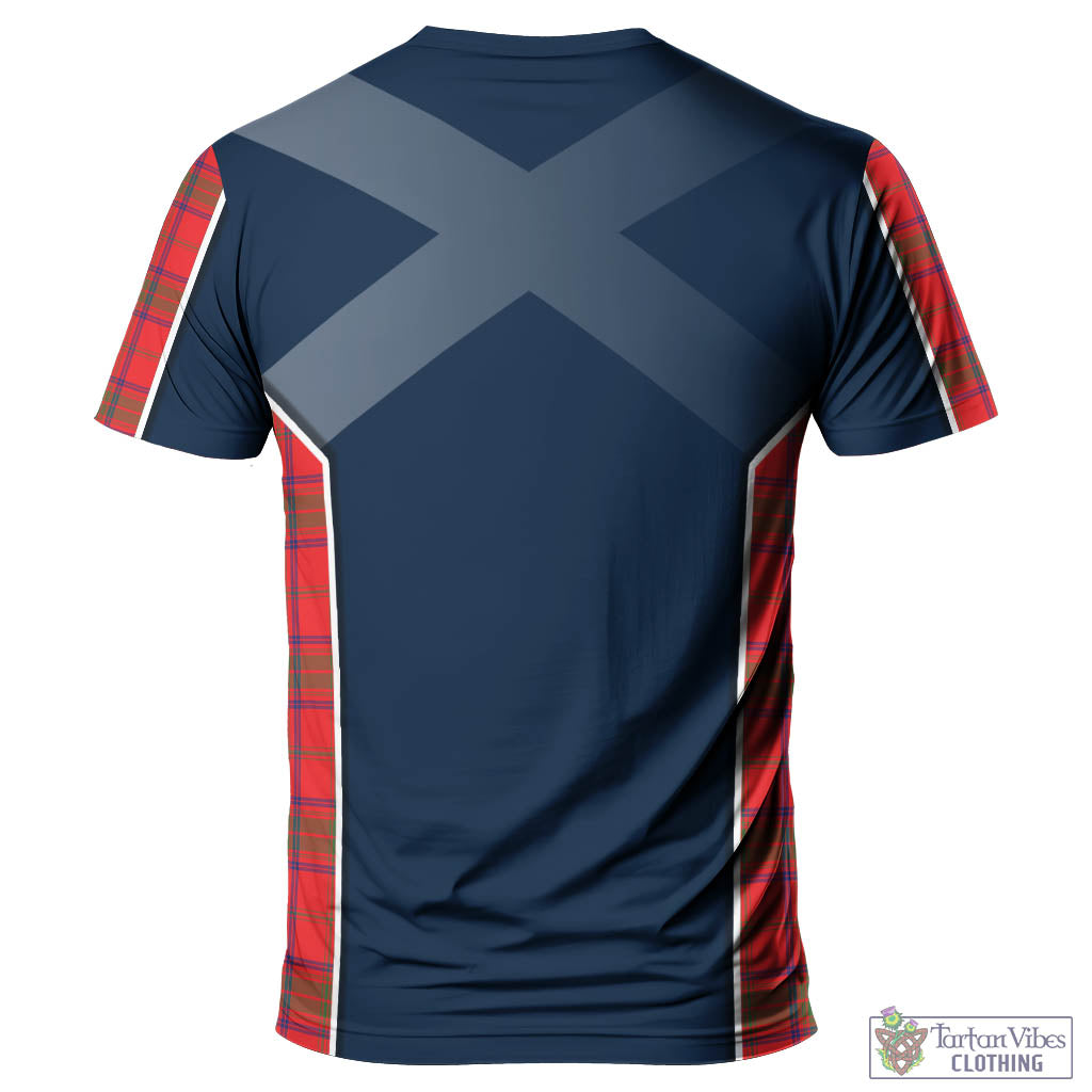 Tartan Vibes Clothing Ross Modern Tartan T-Shirt with Family Crest and Scottish Thistle Vibes Sport Style