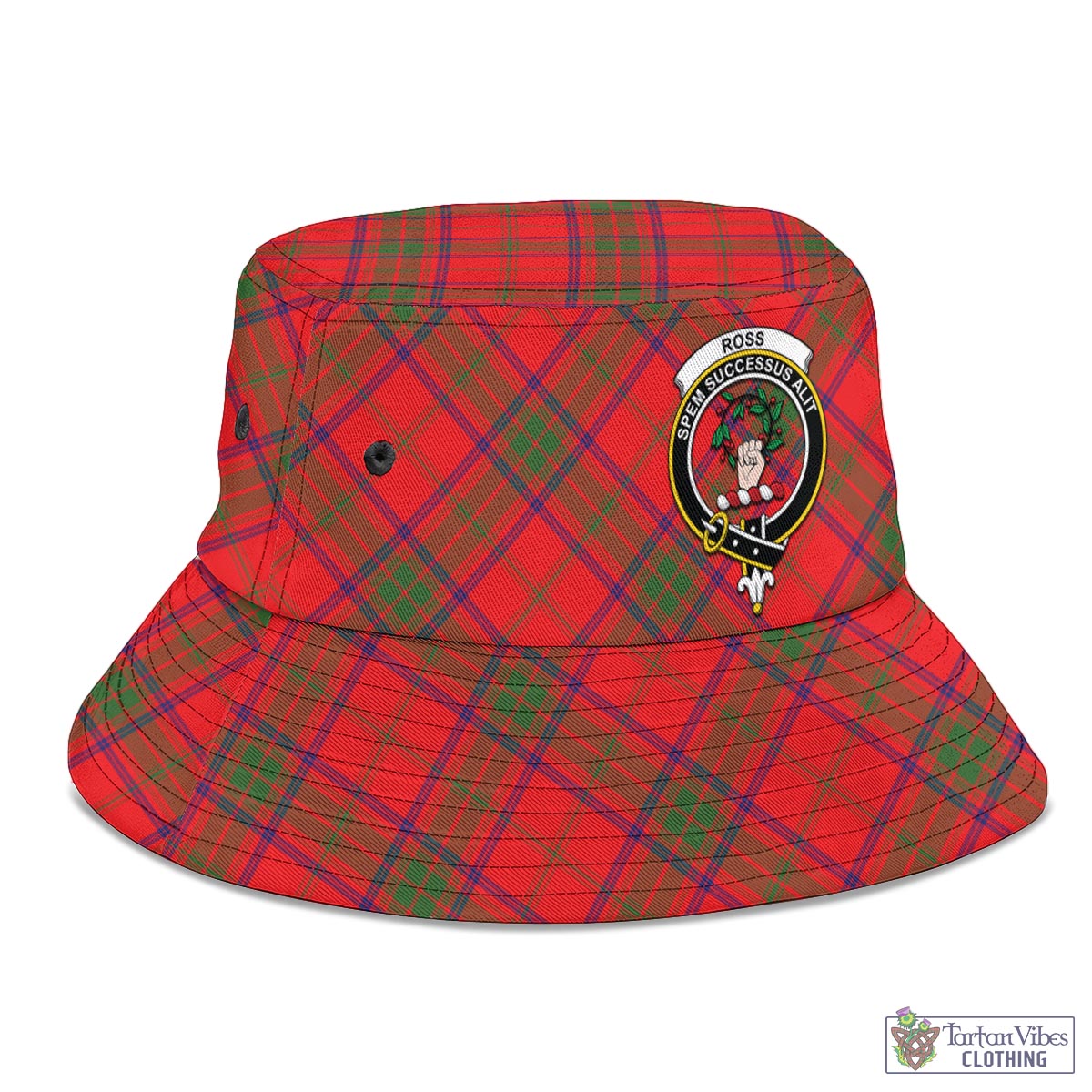 Tartan Vibes Clothing Ross Modern Tartan Bucket Hat with Family Crest