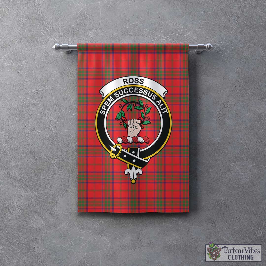 Tartan Vibes Clothing Ross Modern Tartan Gonfalon, Tartan Banner with Family Crest