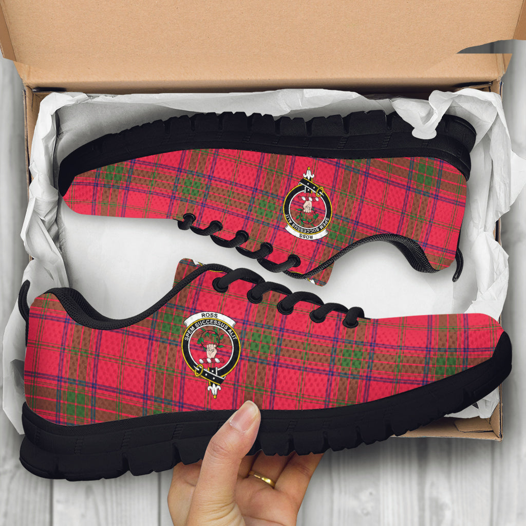 Ross Modern Tartan Sneakers with Family Crest - Tartan Vibes Clothing