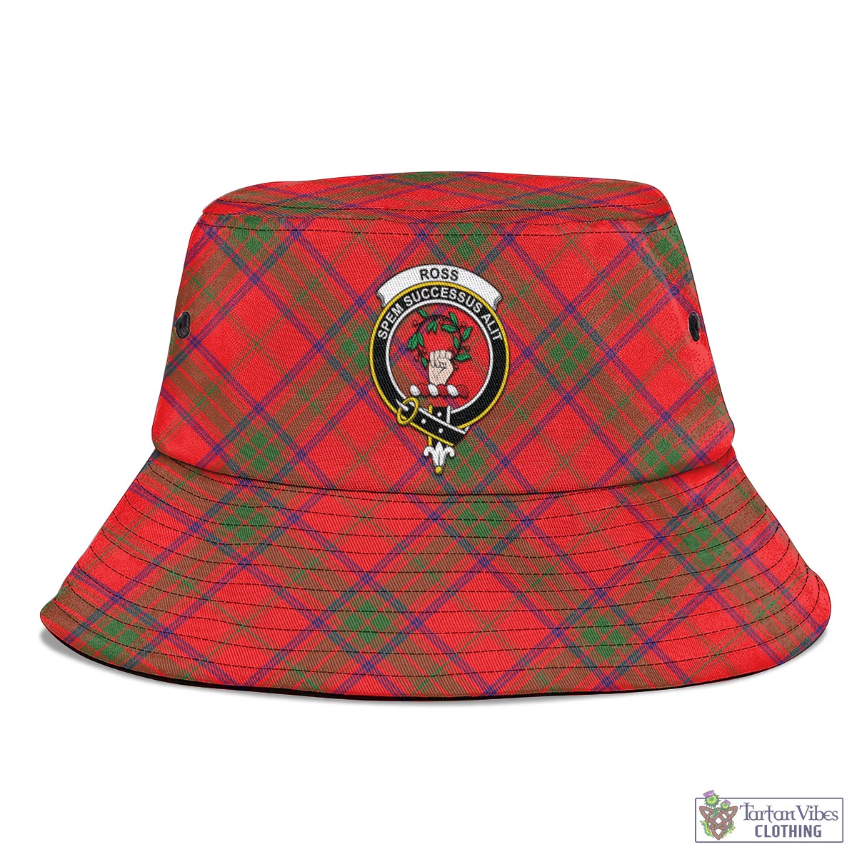 Tartan Vibes Clothing Ross Modern Tartan Bucket Hat with Family Crest