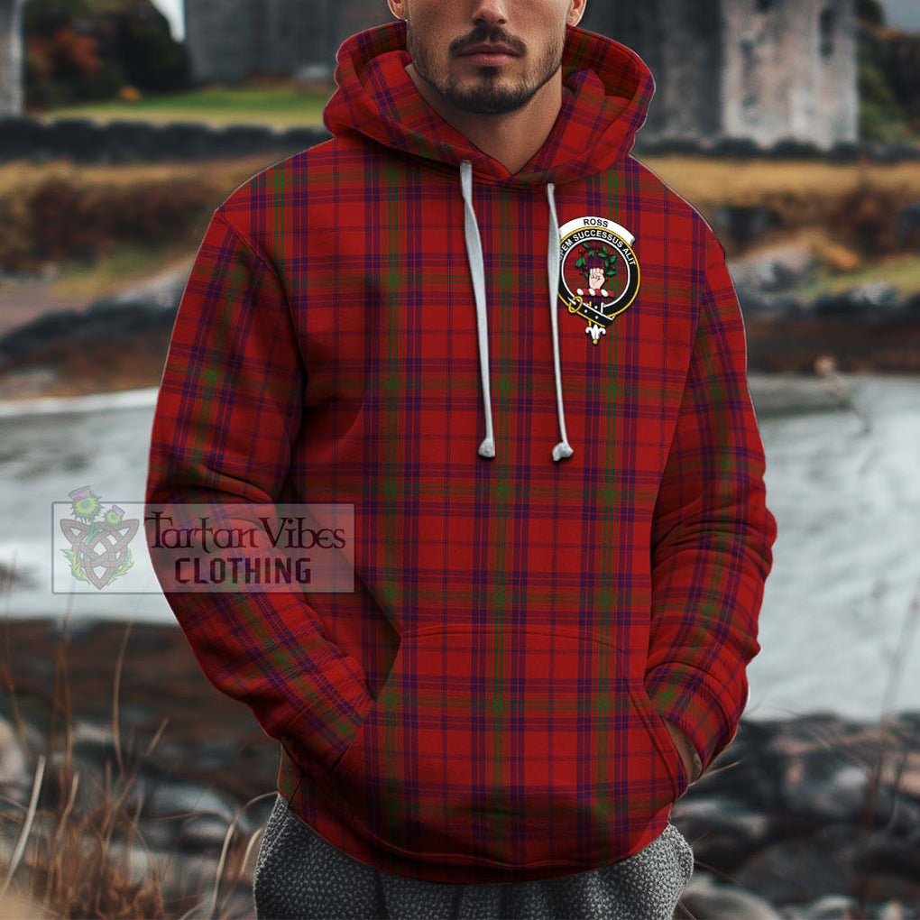 Ross Old Tartan Cotton Hoodie with Family Crest Pullover Hoodie XS - Tartan Vibes Clothing