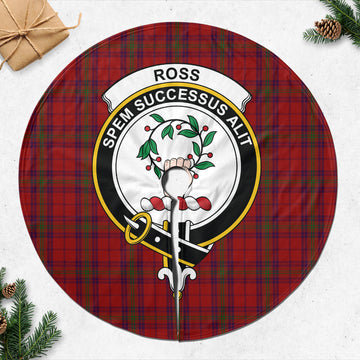 Ross Old Tartan Christmas Tree Skirt with Family Crest