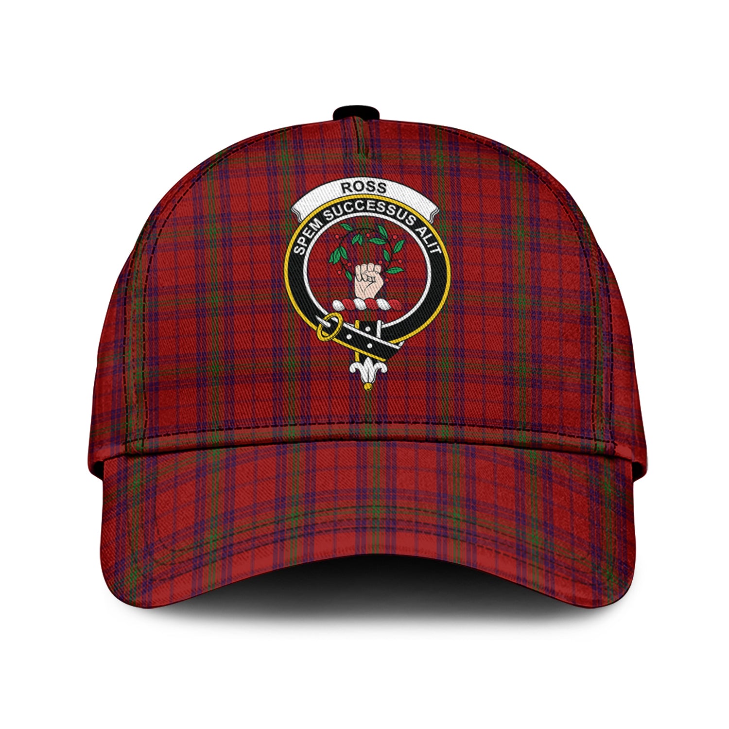 Ross Old Tartan Classic Cap with Family Crest Classic Cap Universal Fit - Tartan Vibes Clothing