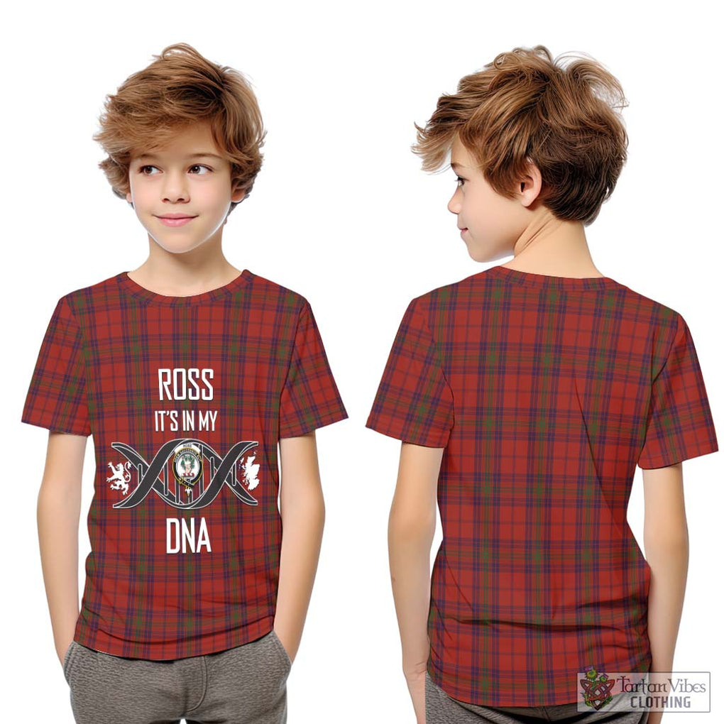 Ross Old Tartan Kid T-Shirt with Family Crest DNA In Me Style Youth XL Size14 - Tartanvibesclothing Shop