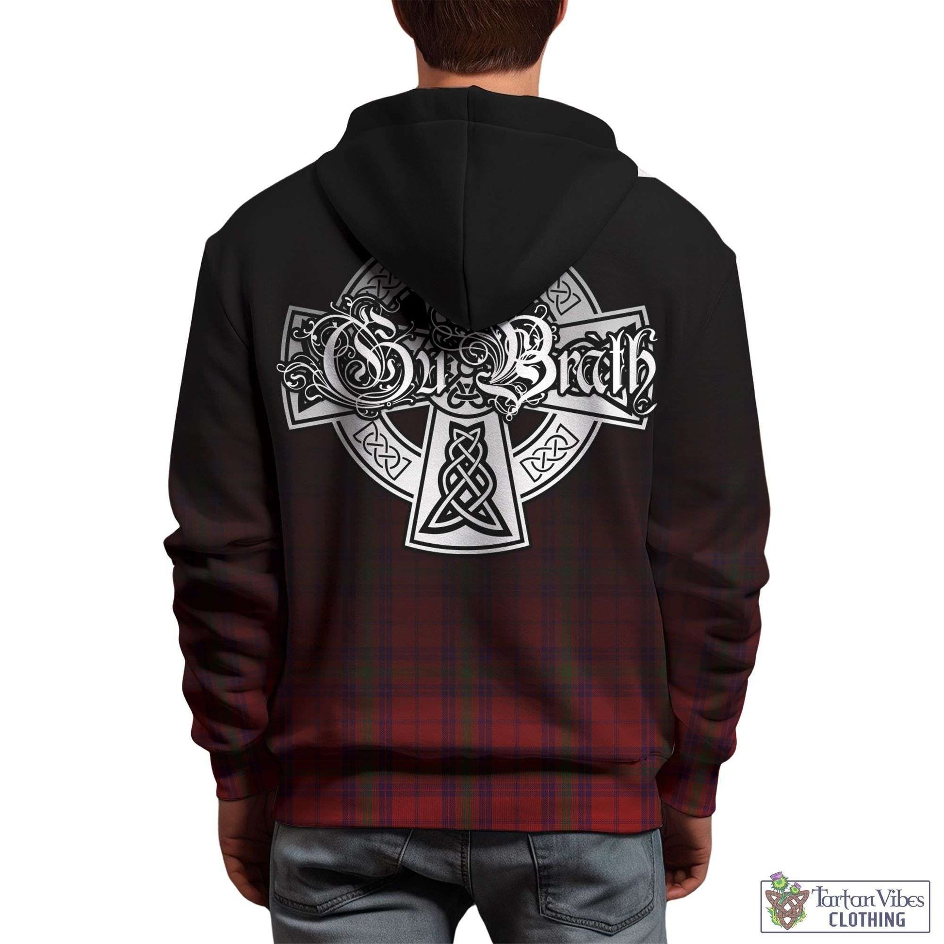 Tartan Vibes Clothing Ross Old Tartan Hoodie Featuring Alba Gu Brath Family Crest Celtic Inspired