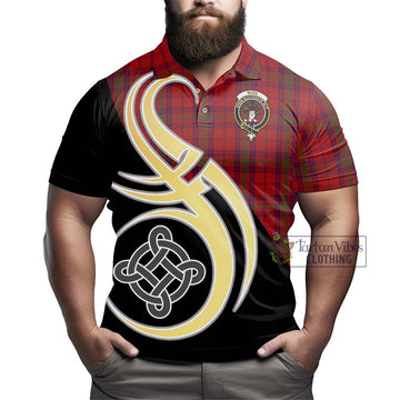 Ross Old Tartan Polo Shirt with Family Crest and Celtic Symbol Style