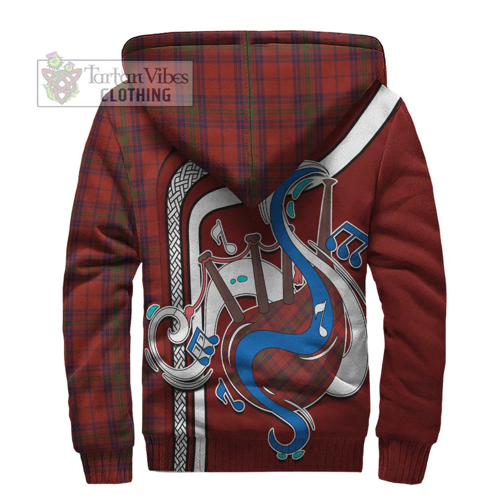 Ross Old Tartan Sherpa Hoodie with Epic Bagpipe Style - Tartanvibesclothing Shop