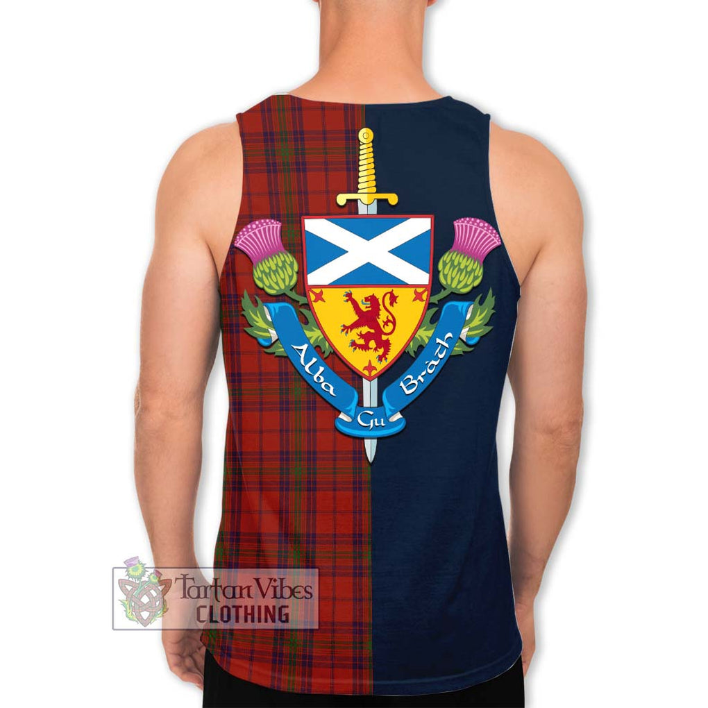 Tartan Vibes Clothing Ross Old Tartan Men's Tank Top with Scottish Lion Royal Arm Half Style