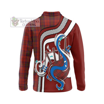 Ross Old Tartan Long Sleeve Polo Shirt with Epic Bagpipe Style